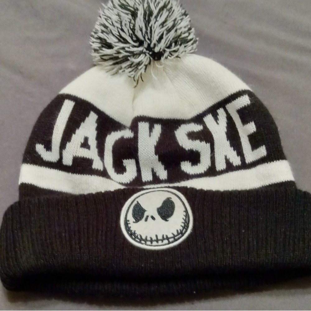 Black and White Jack Skellington Beanie